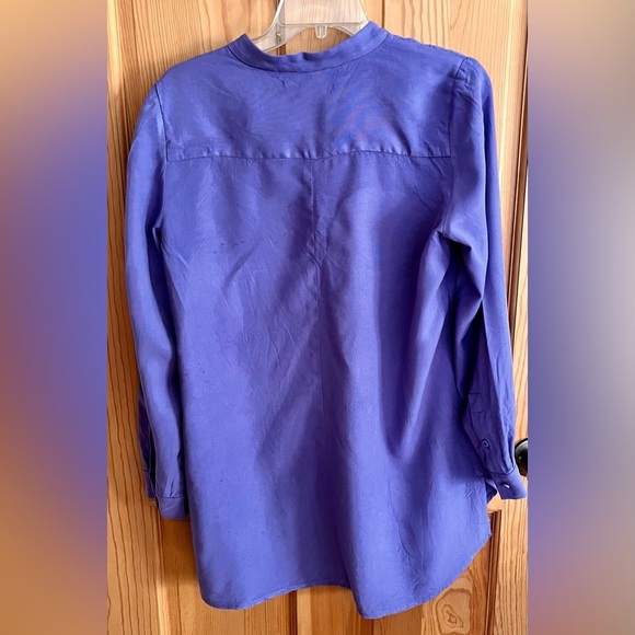 Soft Surroundings Periwinkle Purple Button-Up Blouse Size PM Tunic Flowy Gift - Picture 6 of 14